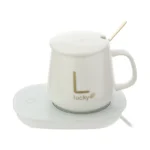 ماگ سرامیکی لاکی مدل Warmer Cup به همراه صفحه گرمکن برقی مخصوص چای و قهوه