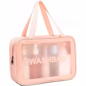واش بگ مسافرتی سایز بزرگ با 2بند رنگ صورتی